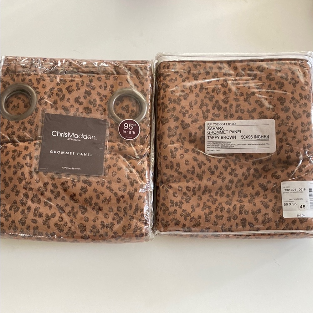 Chris Madden Taffy Brown Grommet Panel Curtains. Set of 2